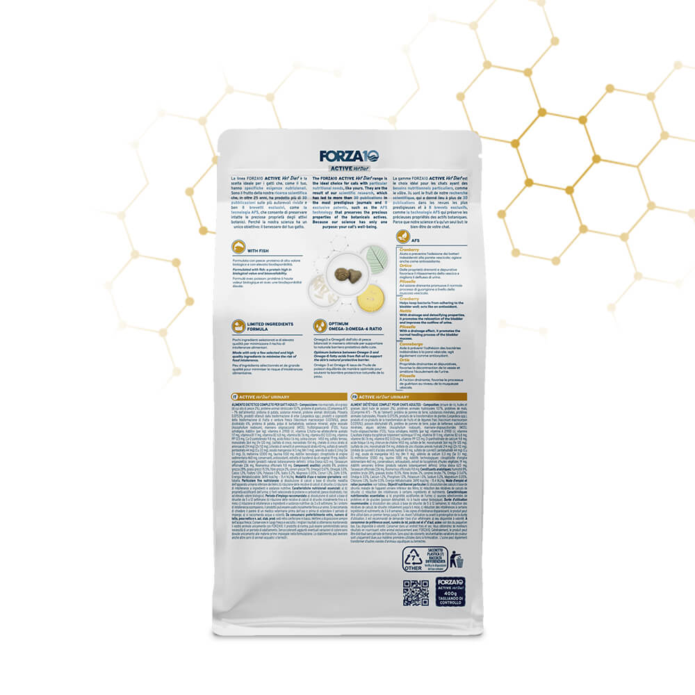 FORZA10 Draft VetDiet Urinary kaķiem ir pilnvērtīga, sabalansēta diētiskā barība pieaugušiem kaķiem ar urīnizvadceļu saslimšanām.