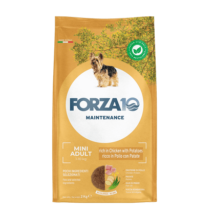 FORZA 10 Mini Adult ar vistu un kartupeļiem - pilnvērtīga, sabalansēta sausā barība pieaugušiem maza auguma suņiem.