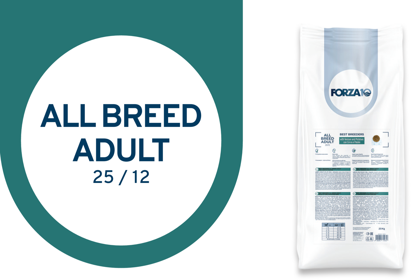FORZA10 Best Breeders Adult All Breed šunims (25/12) su elniena ir bulvėmis
