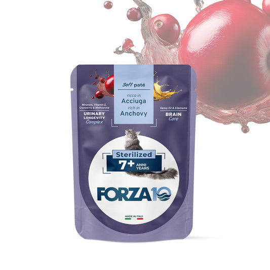 FORZA10 Maintenance Adult konservai sterilizuotoms katėms 7+ metų su ančiuviais